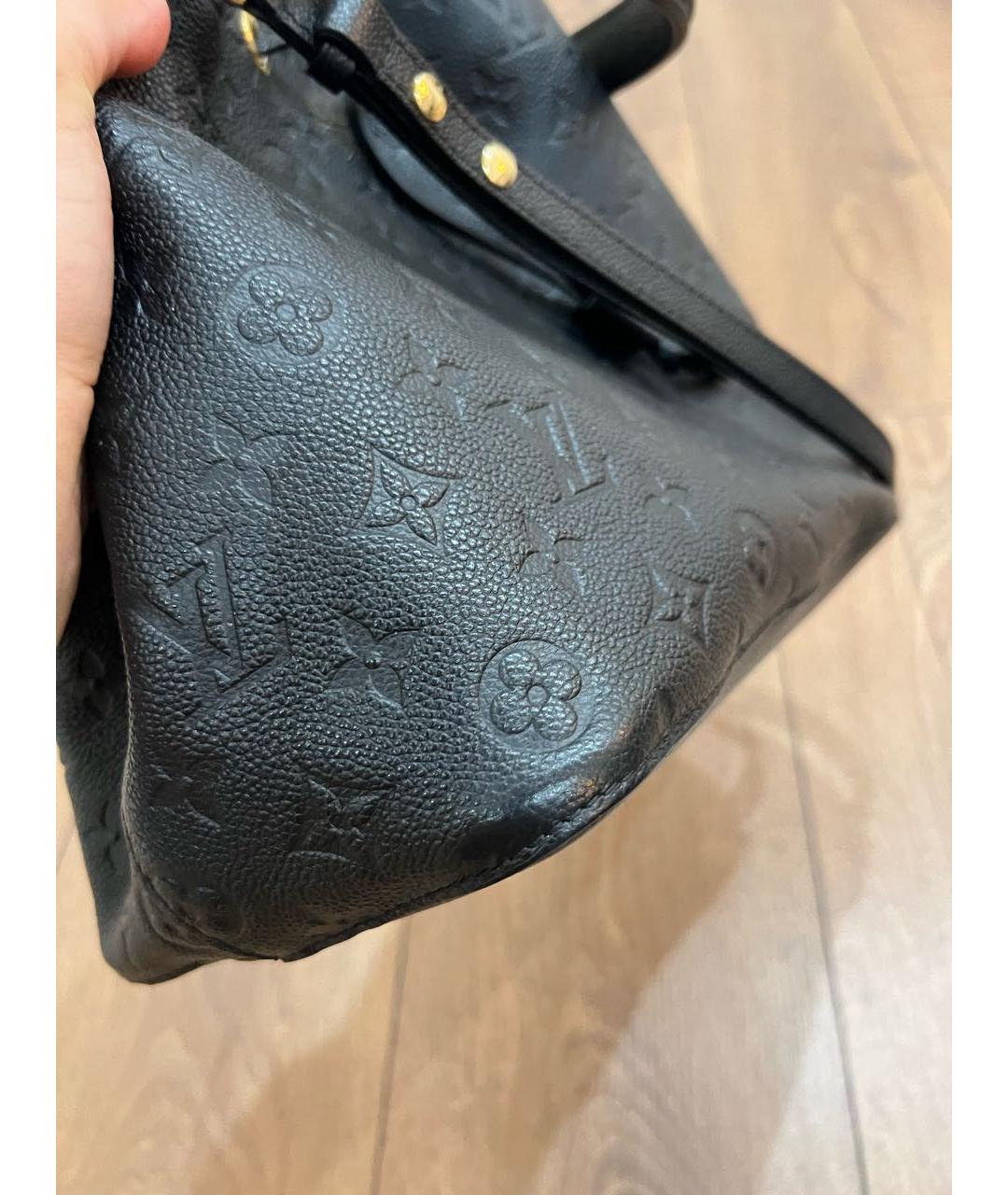 LOUIS VUITTON Черная кожаная сумка тоут, фото 8