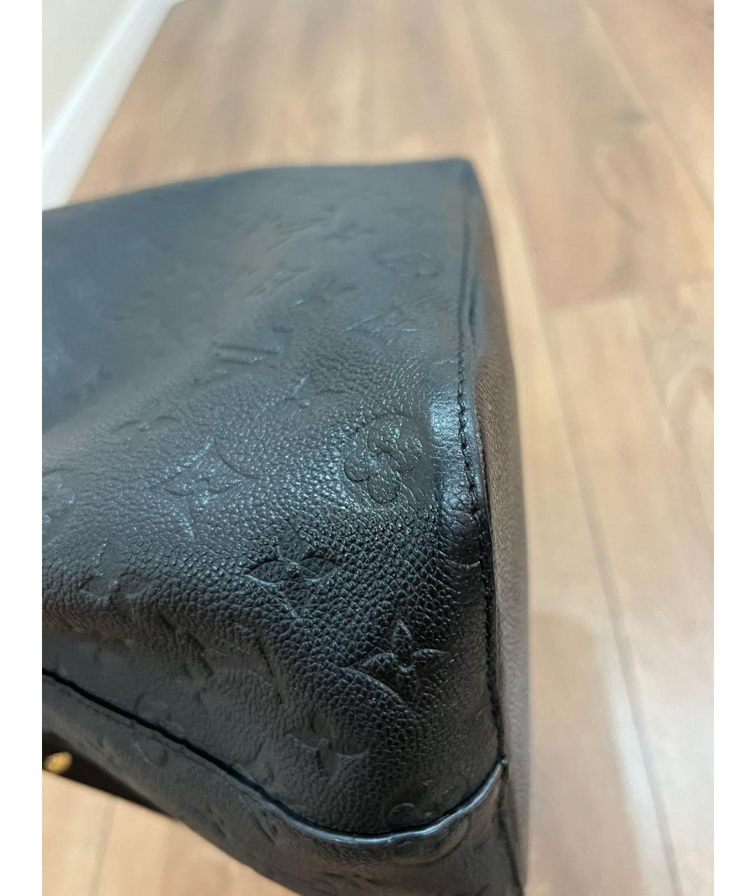 LOUIS VUITTON Черная кожаная сумка тоут, фото 7