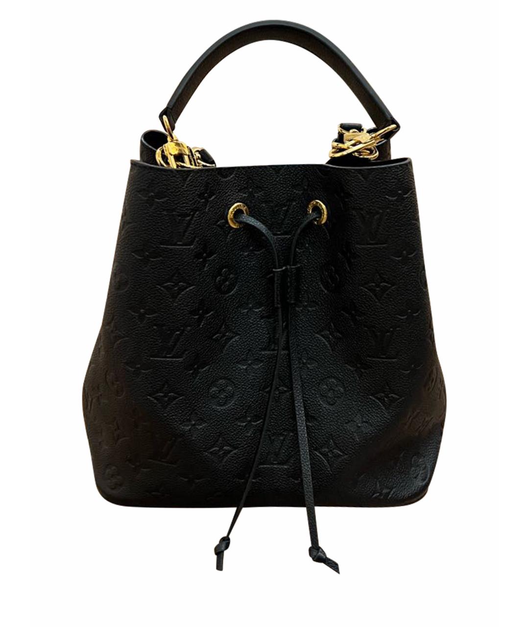 LOUIS VUITTON Черная кожаная сумка тоут, фото 1