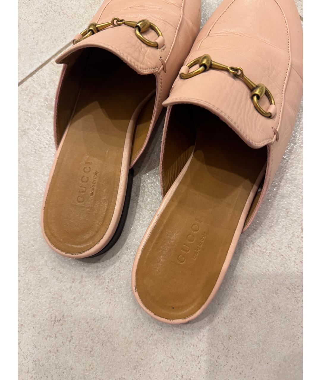 GUCCI Розовые кожаные мюли, фото 4