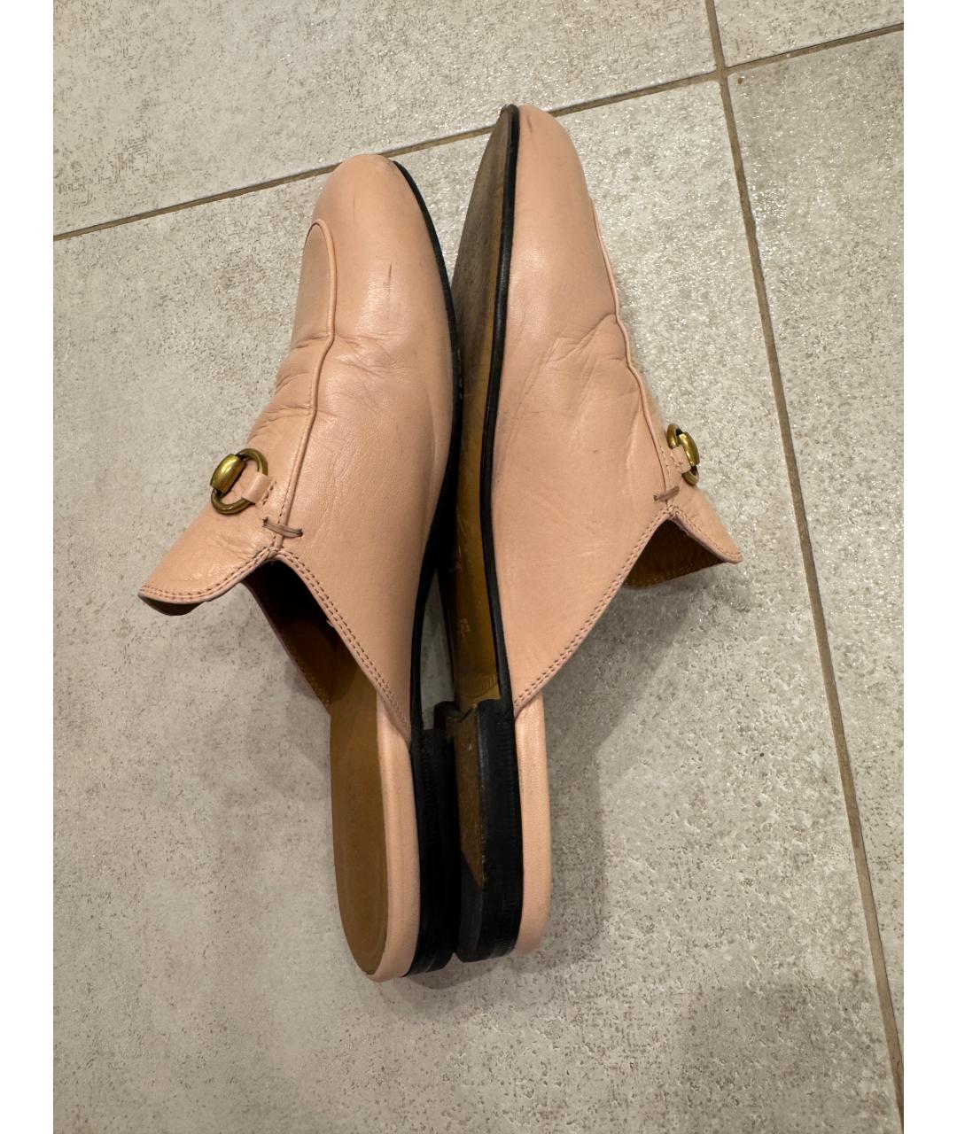GUCCI Розовые кожаные мюли, фото 7