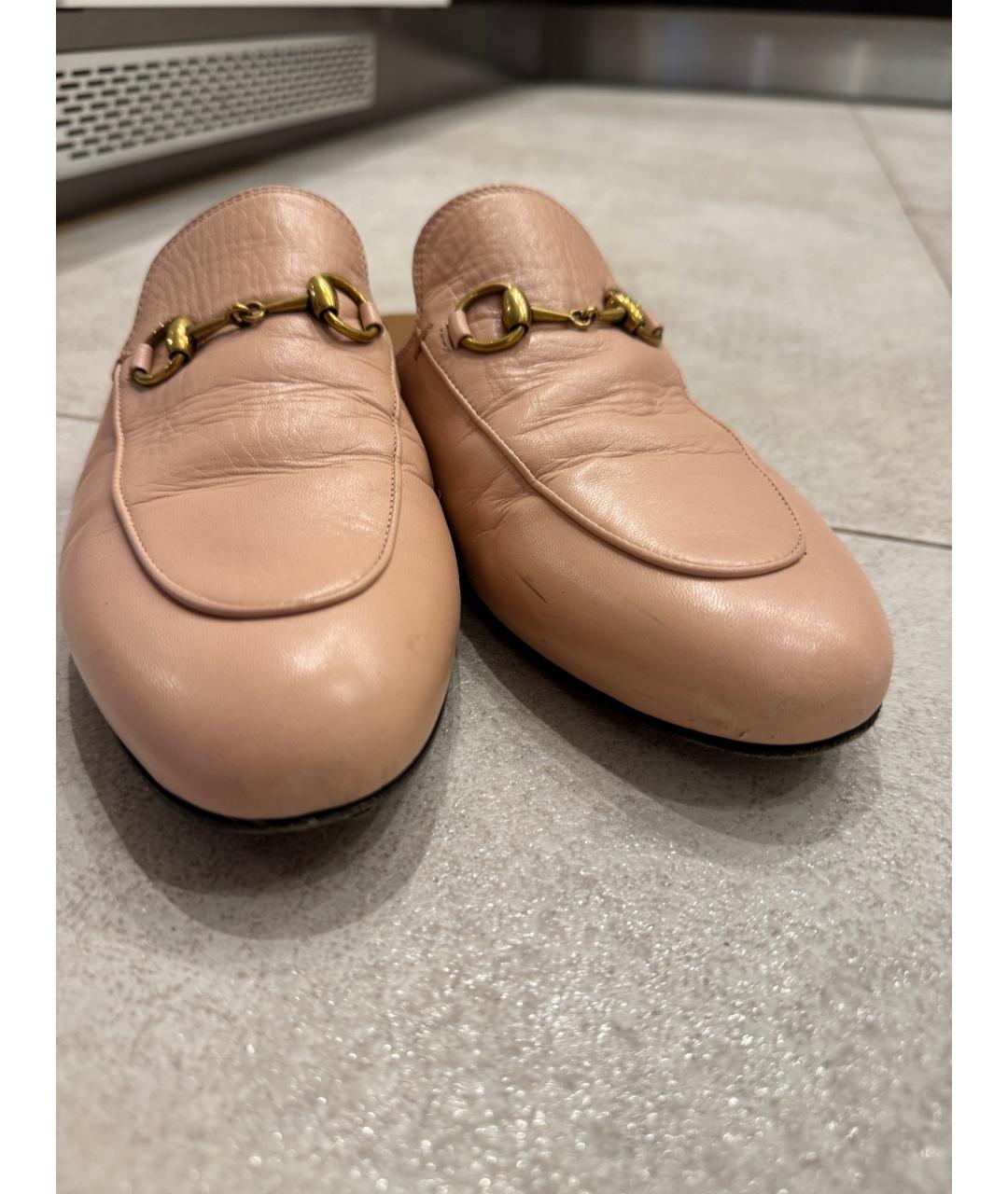 GUCCI Розовые кожаные мюли, фото 3