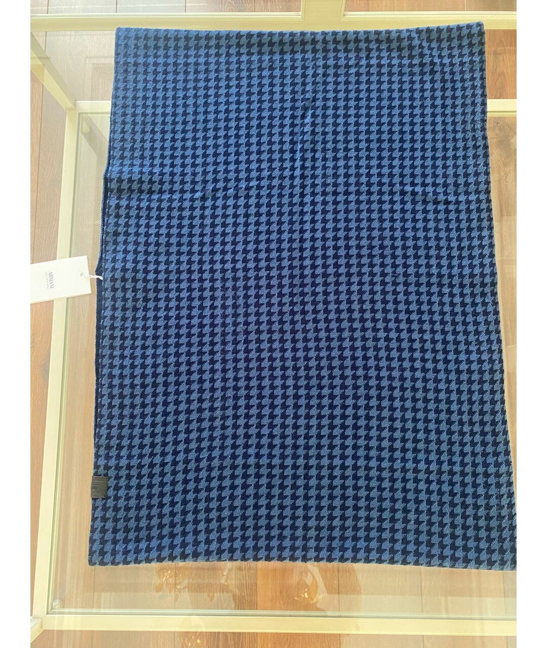 ARMANI COLLEZIONI Синий шерстяной шарф, фото 7