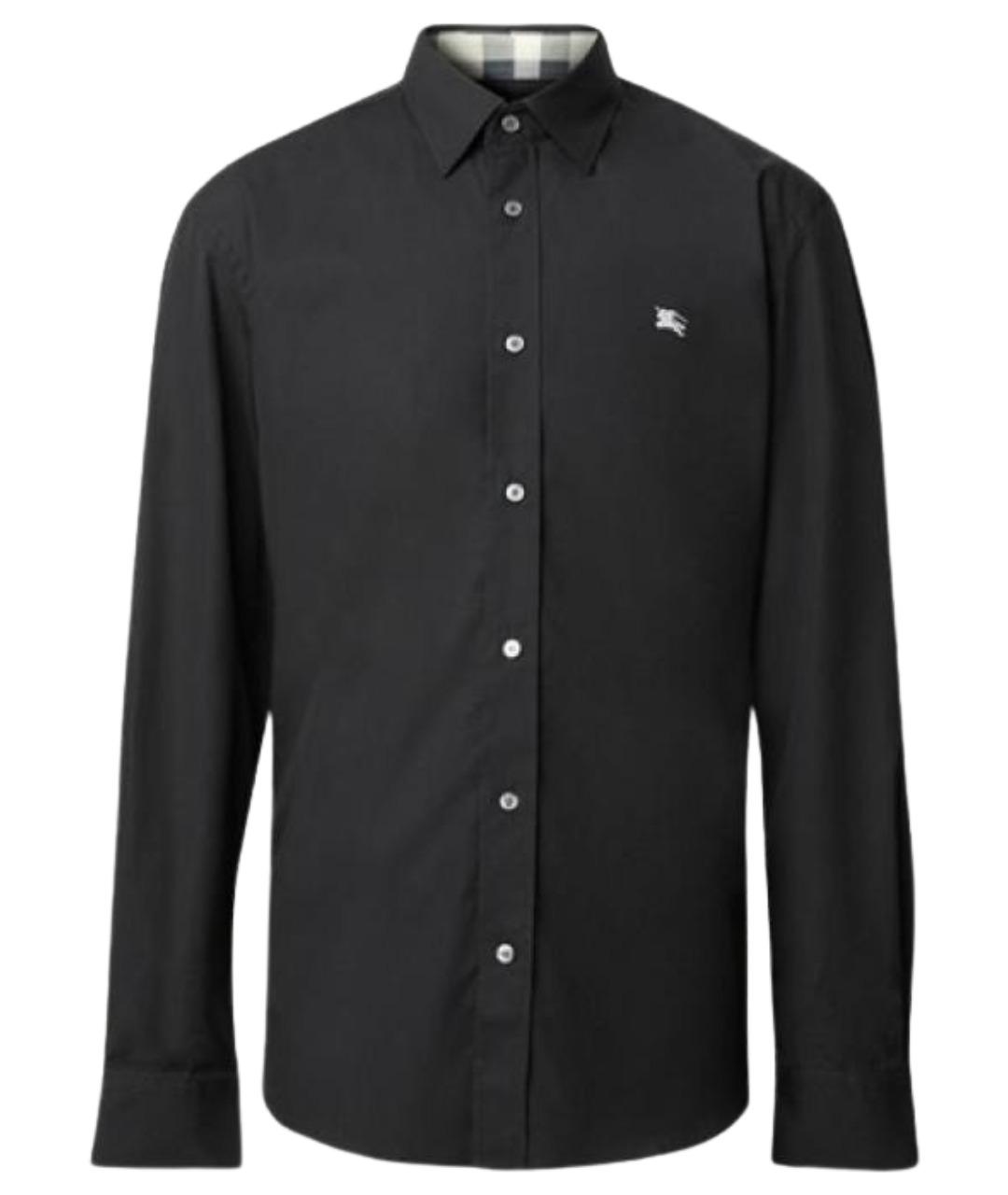 BURBERRY Черная хлопковая классическая рубашка, фото 1