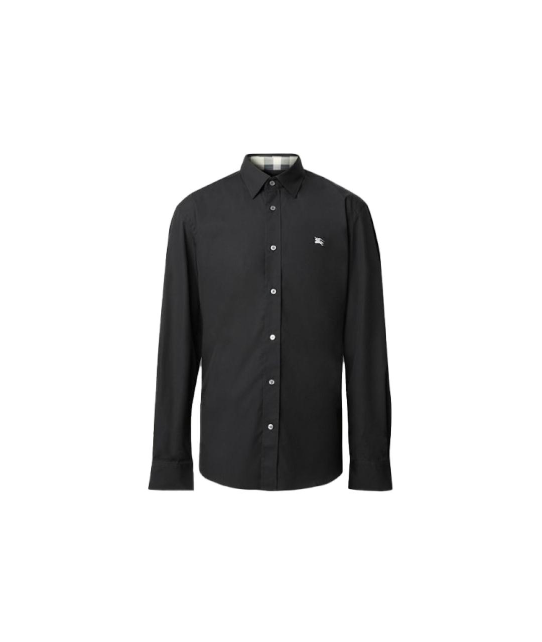 BURBERRY Черная хлопковая классическая рубашка, фото 7