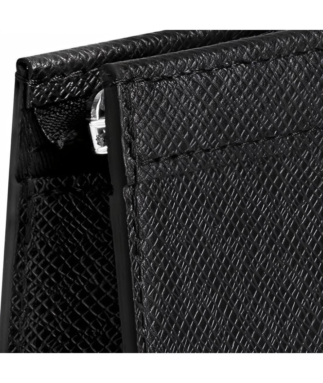 LOUIS VUITTON Черная кожаная барсетка, фото 5