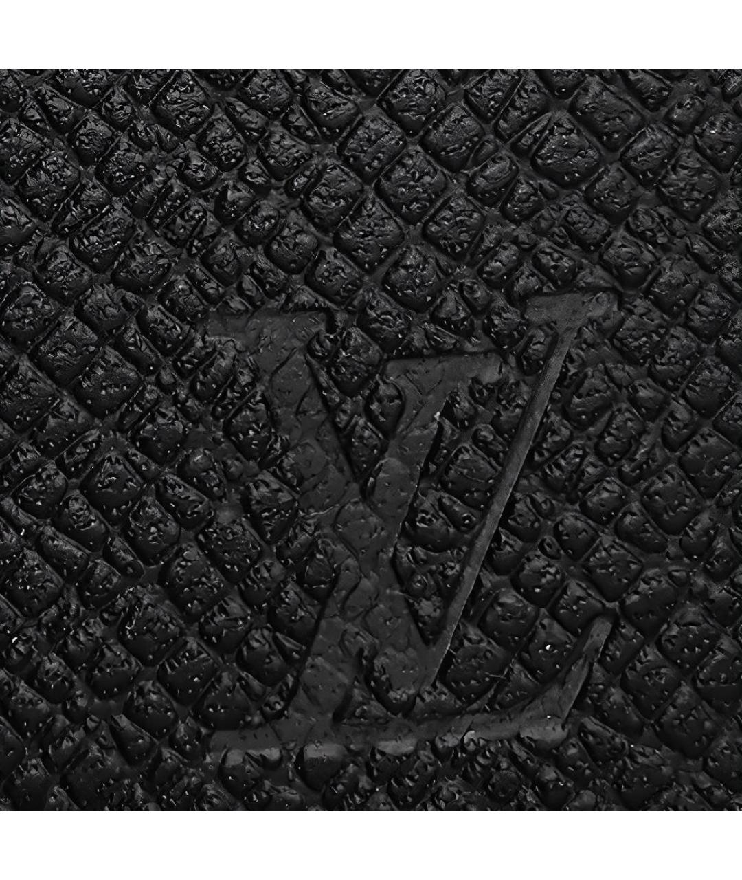 LOUIS VUITTON Черная кожаная барсетка, фото 6