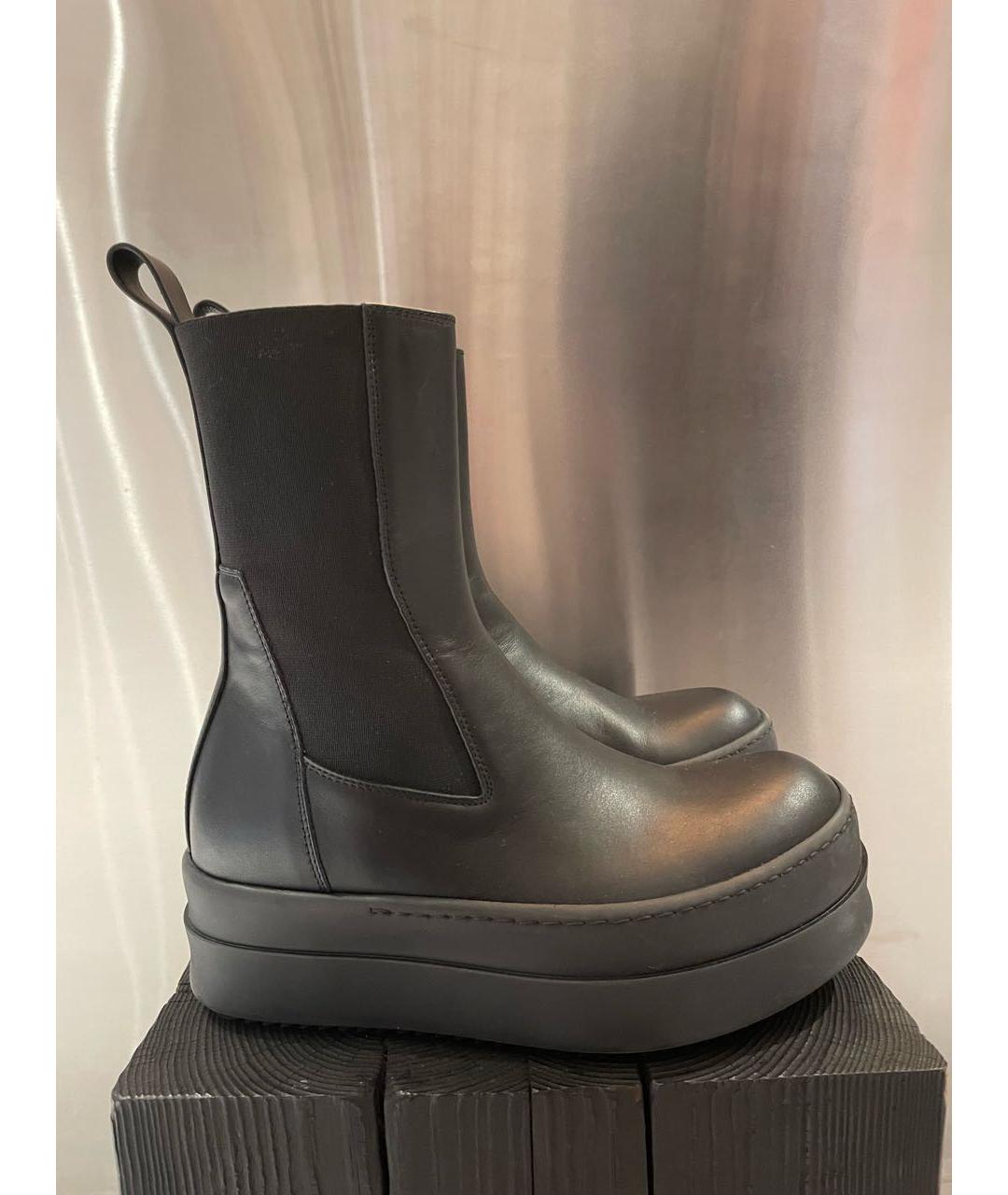 RICK OWENS Черные кожаные ботинки, фото 4