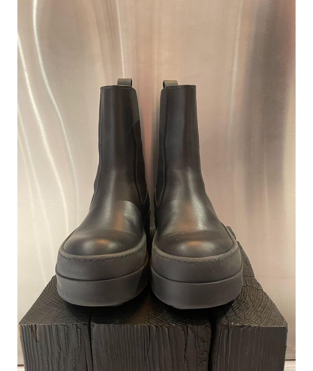 RICK OWENS Черные кожаные ботинки, фото 2