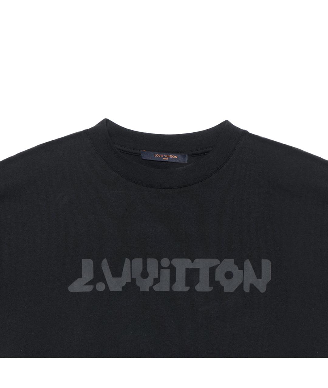 LOUIS VUITTON Черная хлопковая футболка, фото 7