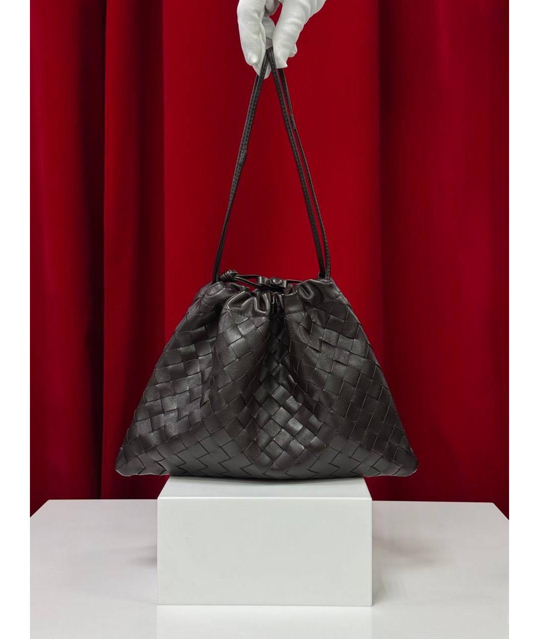 BOTTEGA VENETA Коричневая кожаная сумка с короткими ручками, фото 7
