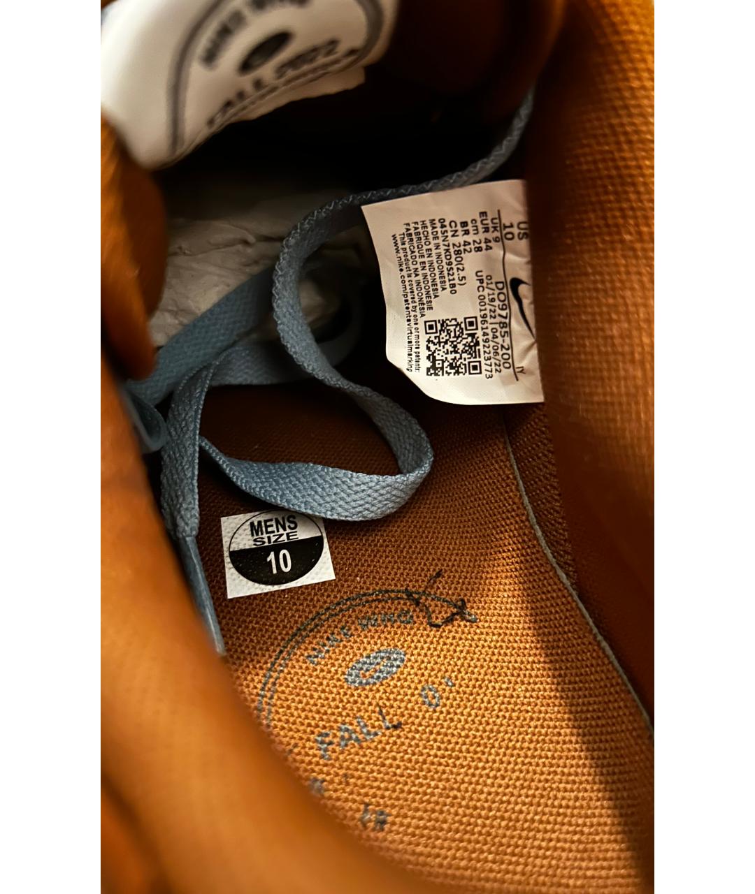 NIKE Коричневые кожаные низкие кроссовки / кеды, фото 6