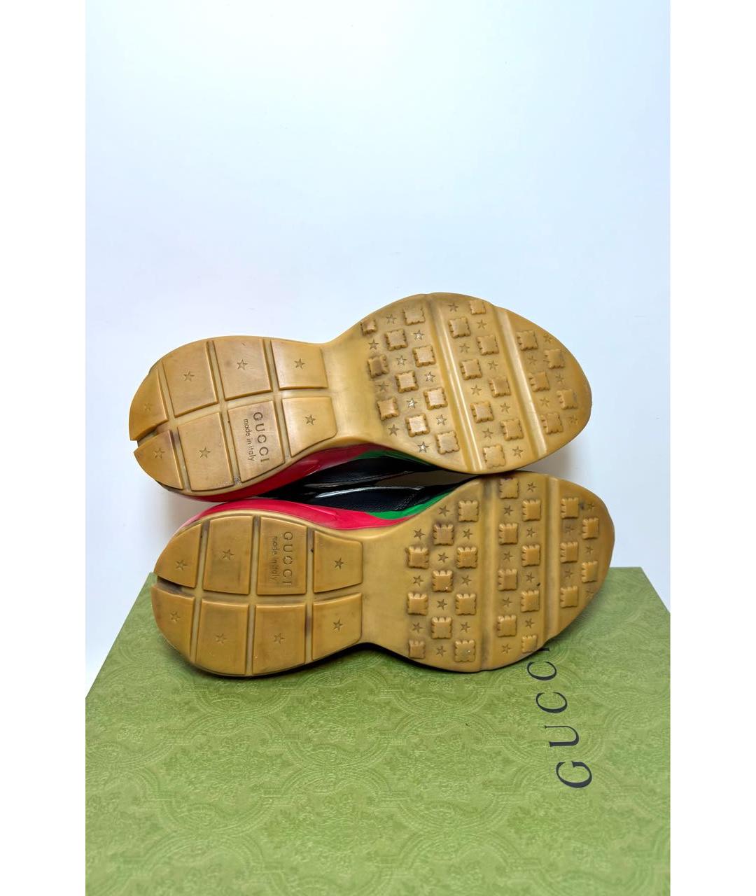 GUCCI Черные кожаные кроссовки, фото 7