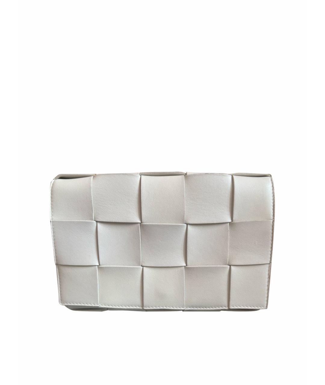 BOTTEGA VENETA Белая кожаная сумка через плечо, фото 1