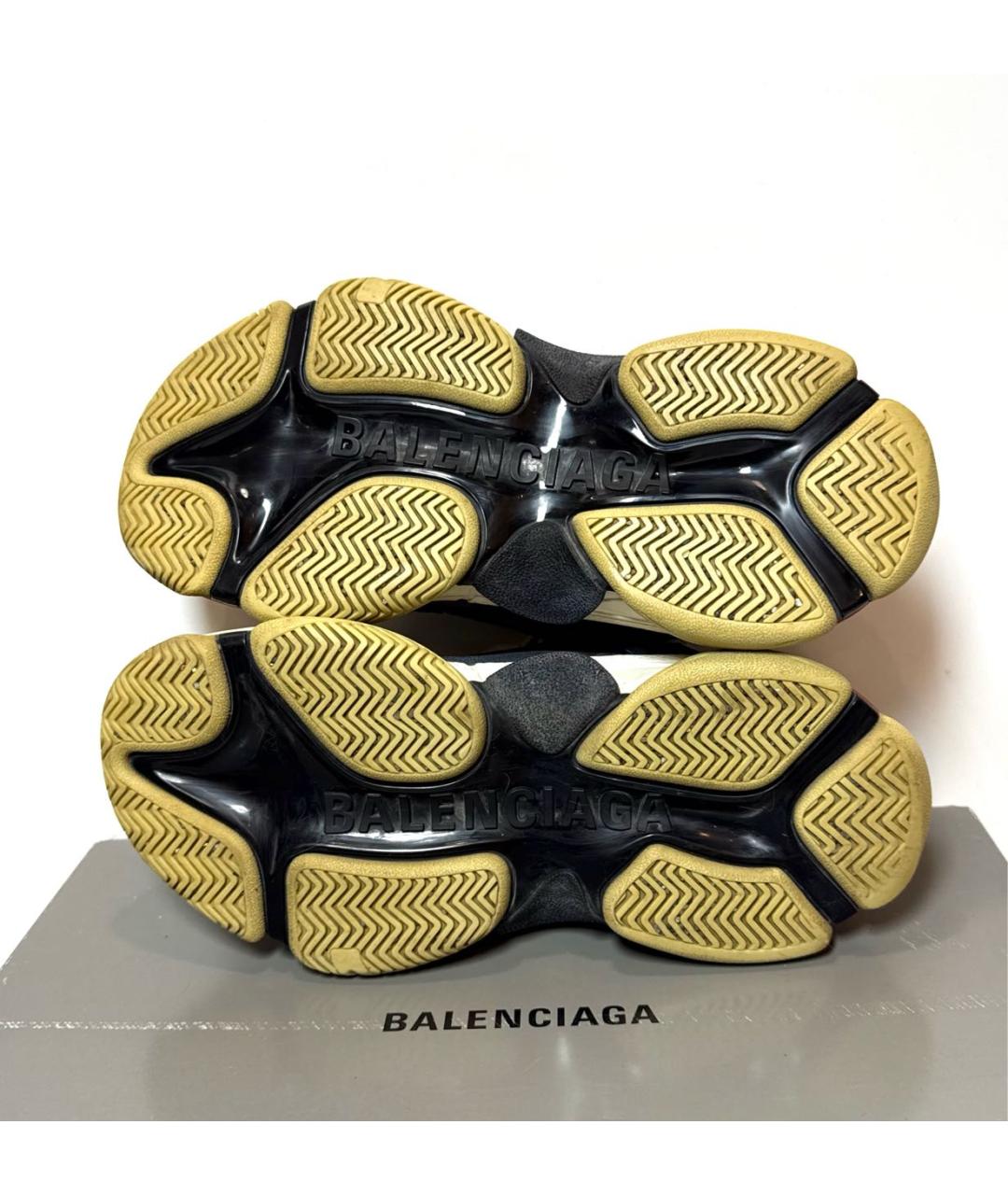 BALENCIAGA Черные кожаные кроссовки, фото 7