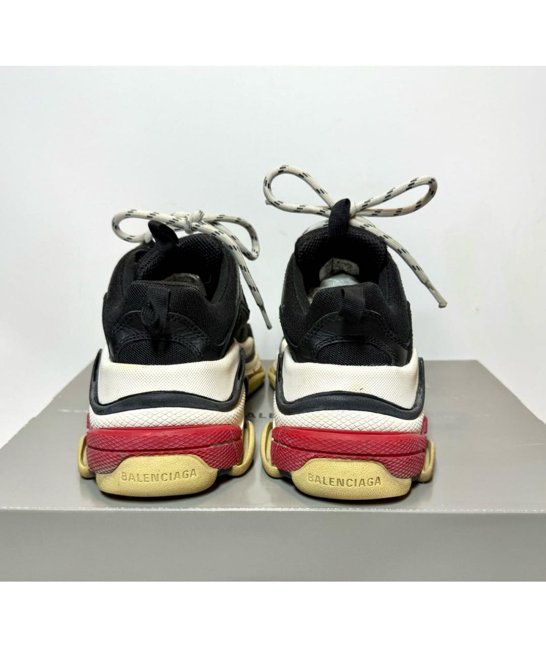 BALENCIAGA Черные кожаные кроссовки, фото 4
