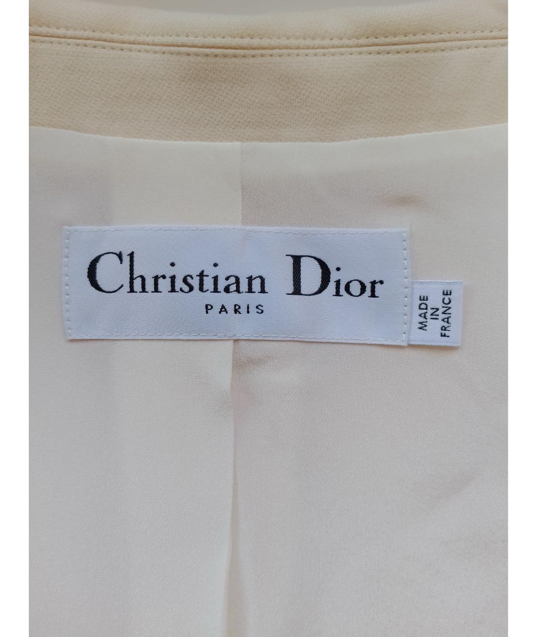 CHRISTIAN DIOR Бежевый шерстяной жилет, фото 5