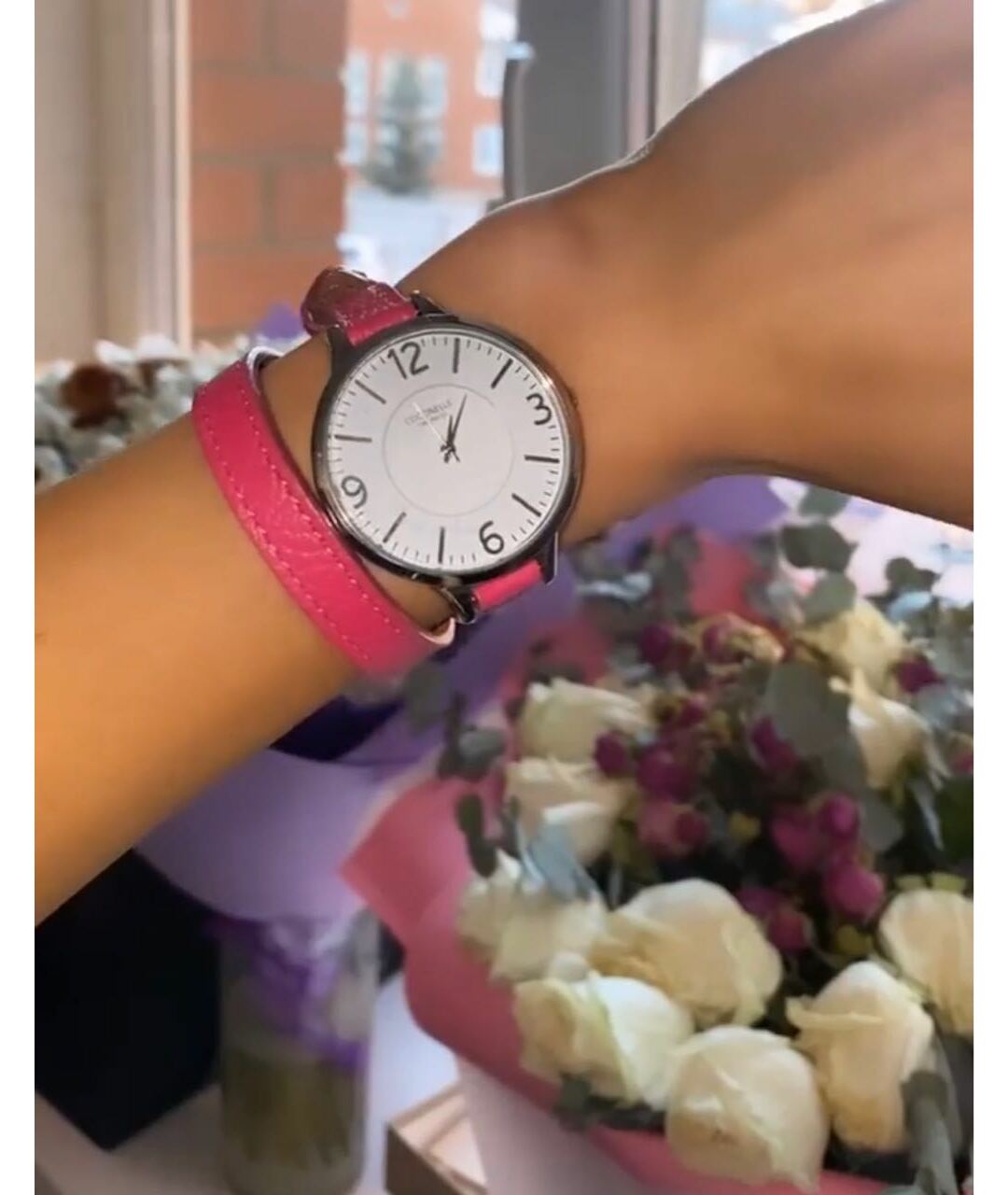 COCCINELLE Розовые кожаные часы, фото 8