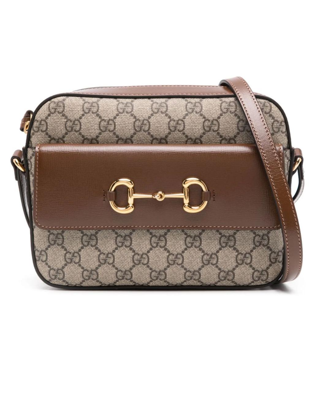 GUCCI Коричневая кожаная сумка через плечо, фото 6
