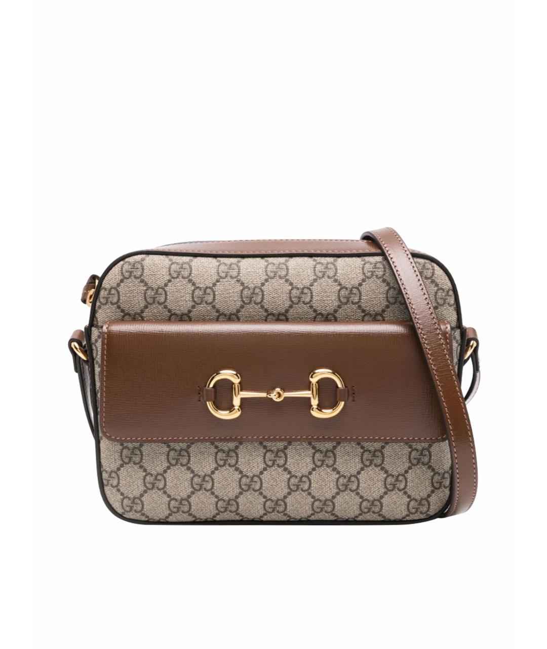GUCCI Коричневая кожаная сумка через плечо, фото 1