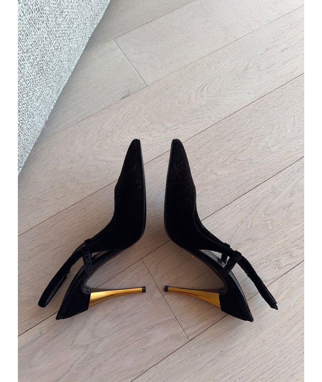 GUCCI Черные бархатные туфли, фото 7