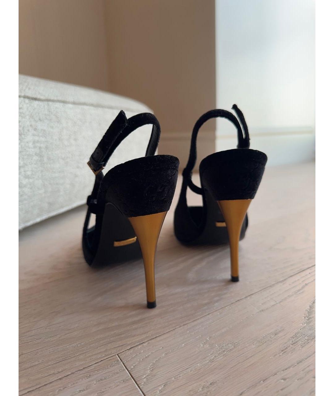 GUCCI Черные бархатные туфли, фото 4