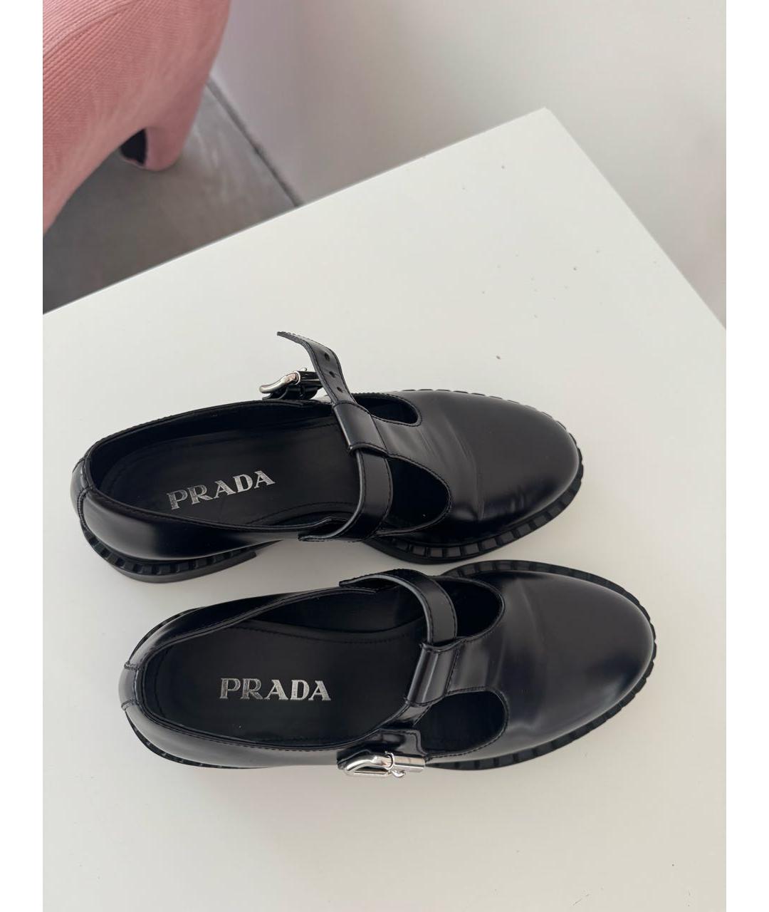 PRADA Черные кожаные туфли, фото 8