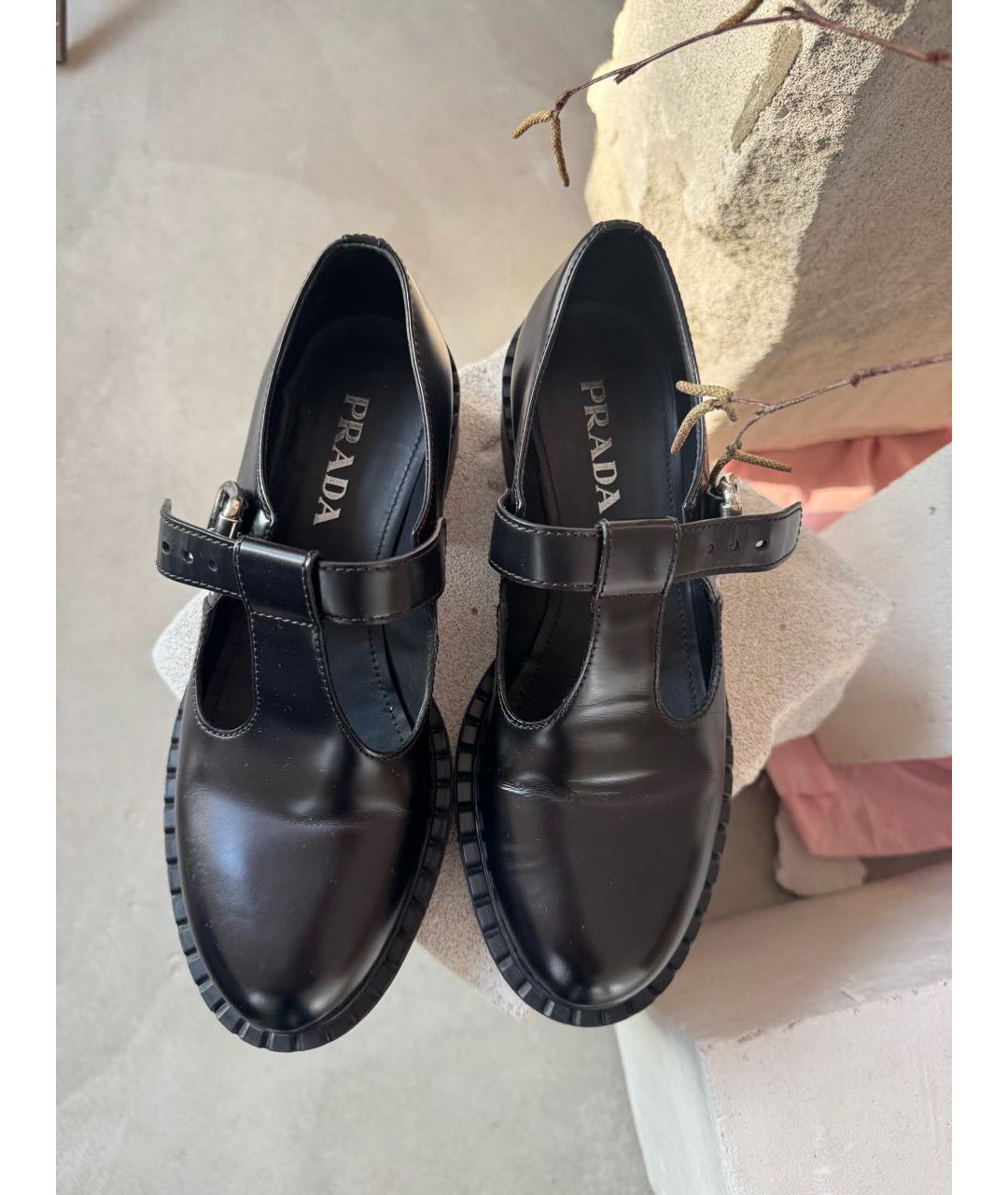 PRADA Черные кожаные туфли, фото 7