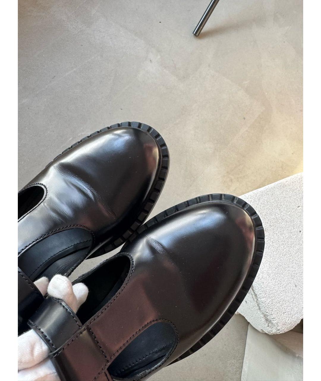 PRADA Черные кожаные туфли, фото 6