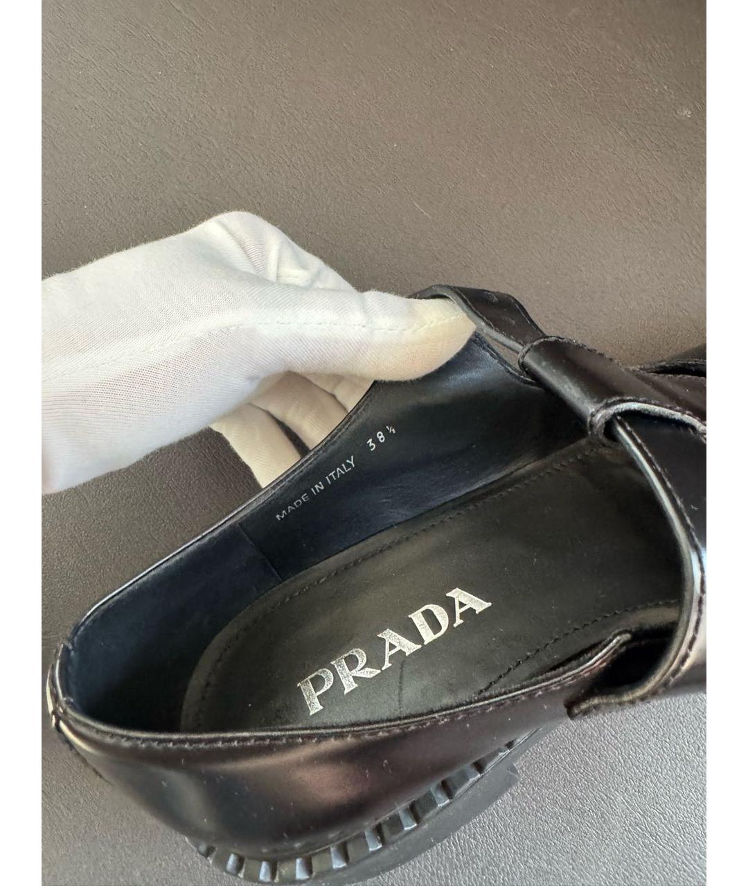 PRADA Черные кожаные туфли, фото 2