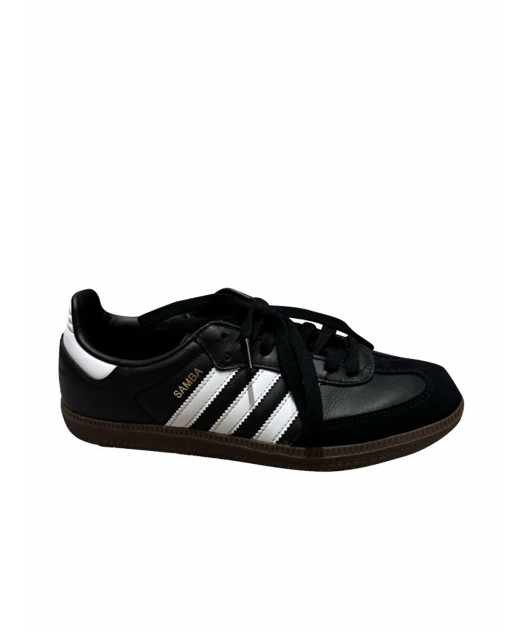 ADIDAS Черные кожаные кроссовки, фото 7