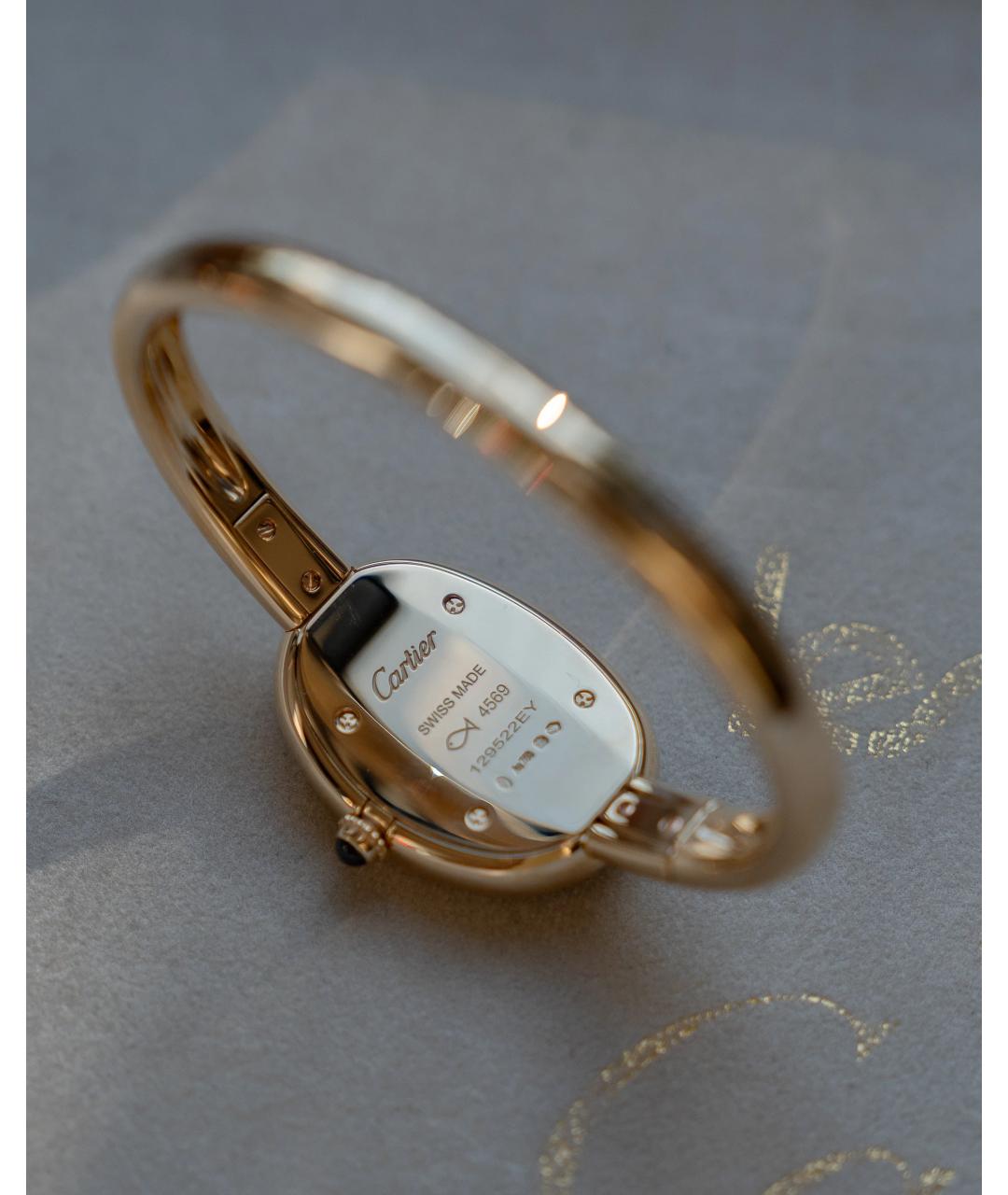 CARTIER Белые часы из желтого золота, фото 3