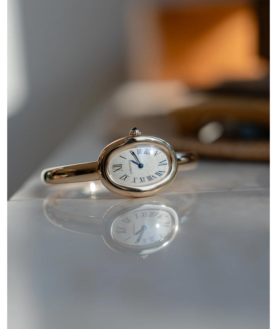 CARTIER Белые часы из желтого золота, фото 7