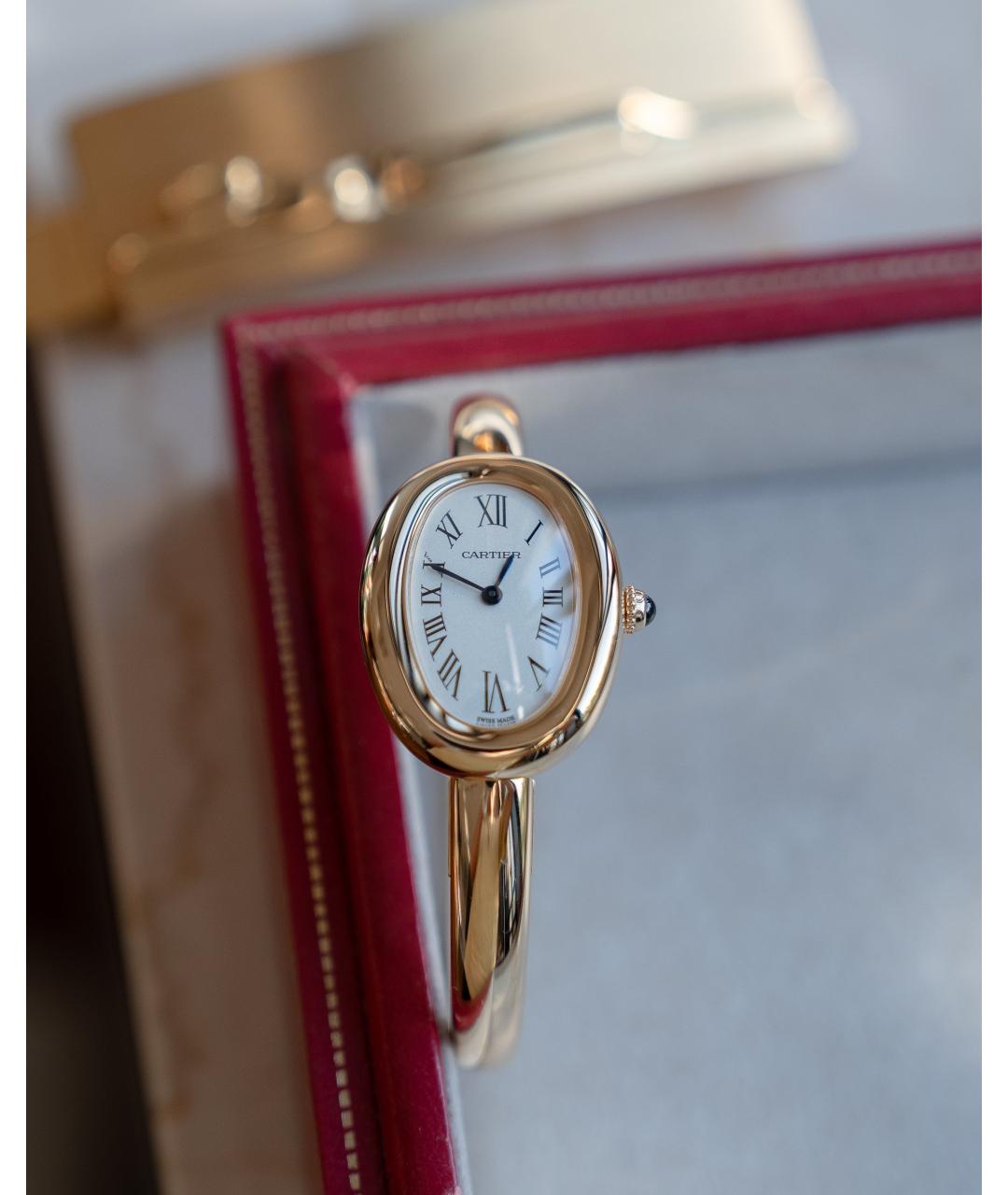 CARTIER Белые часы из желтого золота, фото 2