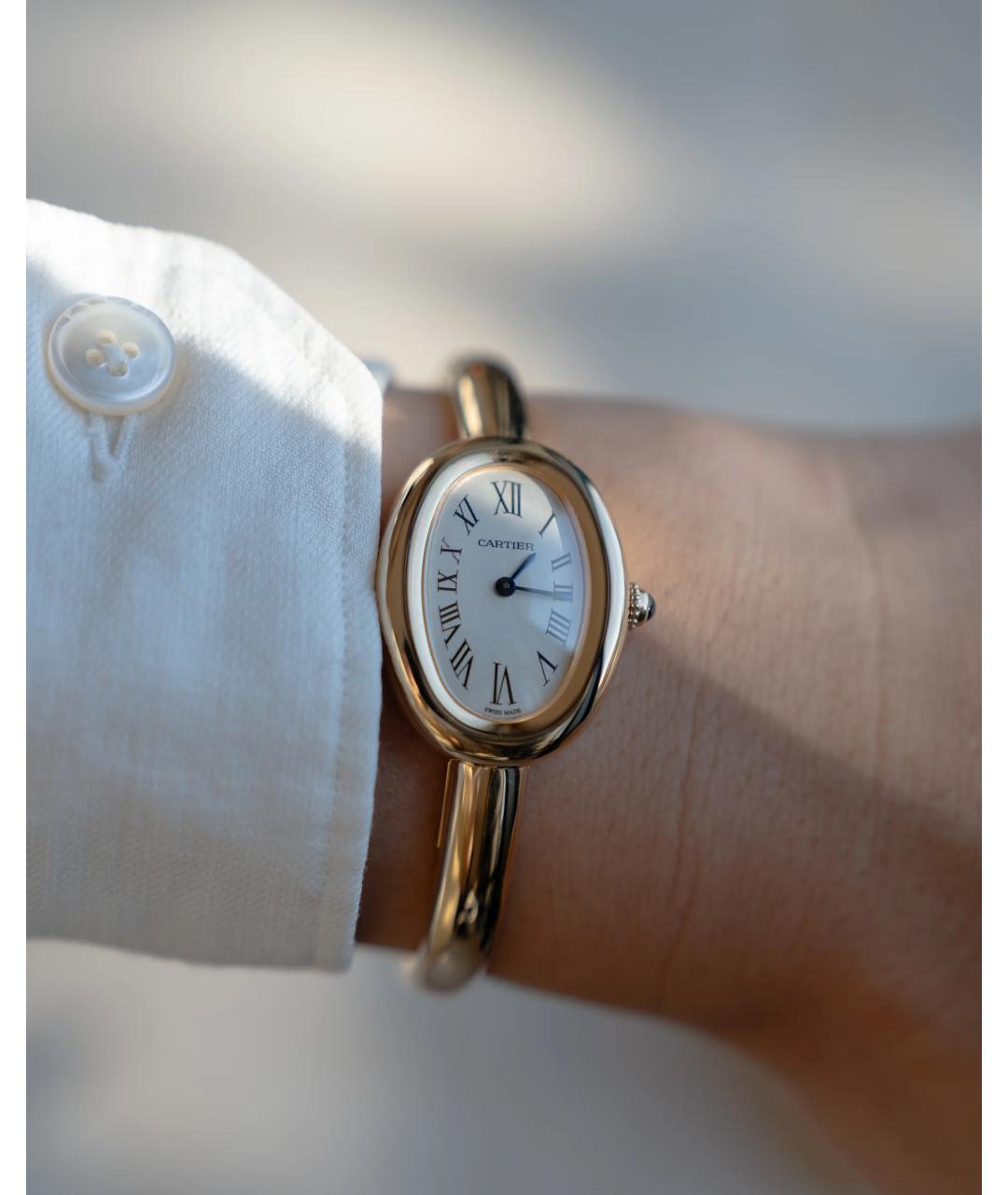 CARTIER Белые часы из желтого золота, фото 8