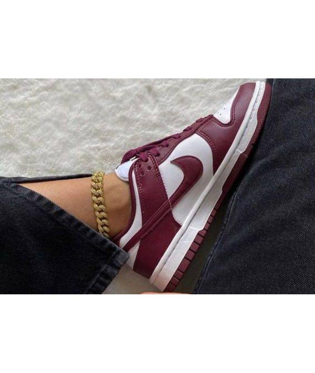 NIKE Бордовые кожаные кроссовки, фото 6