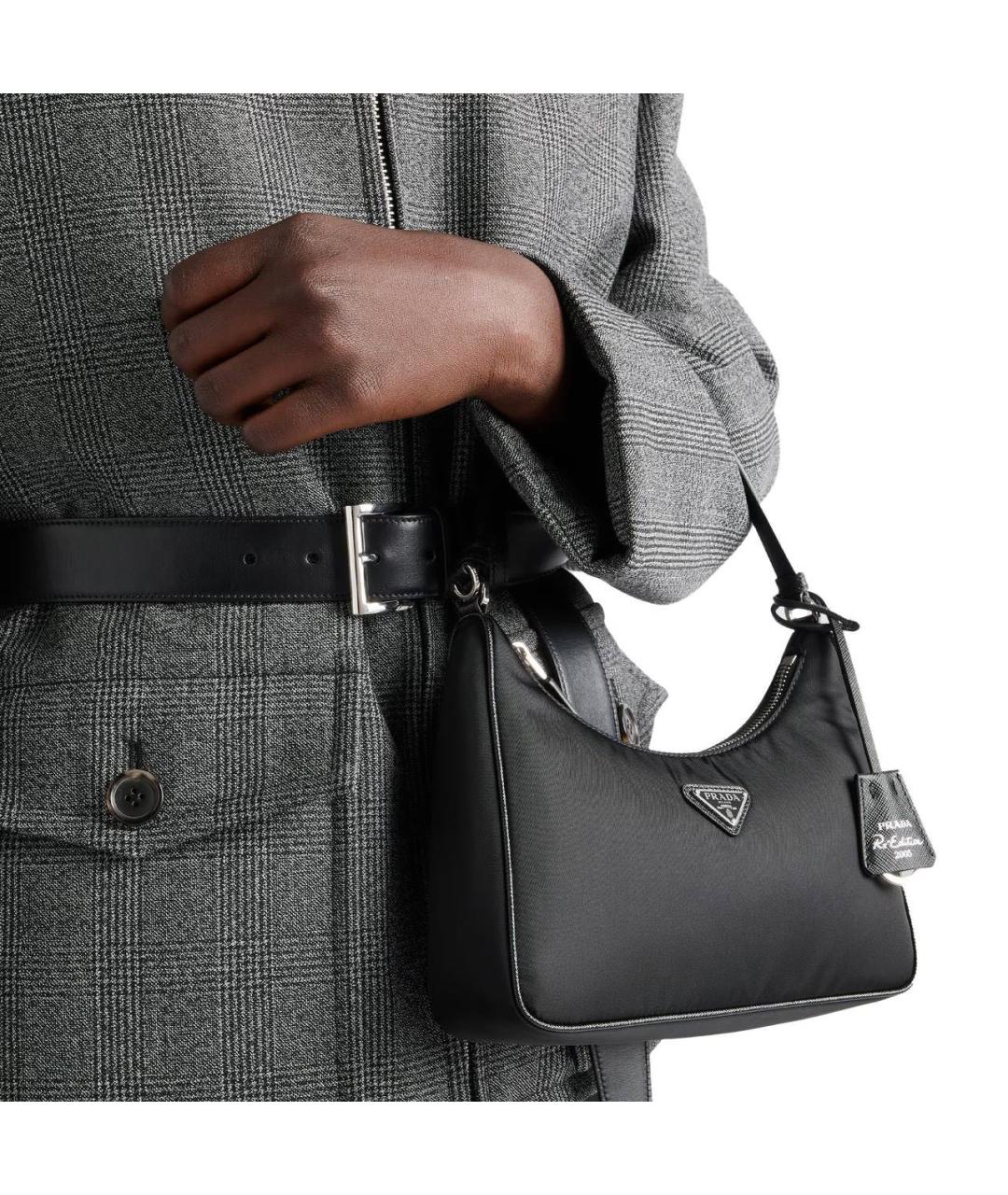 PRADA Черная синтетическая сумка через плечо, фото 2
