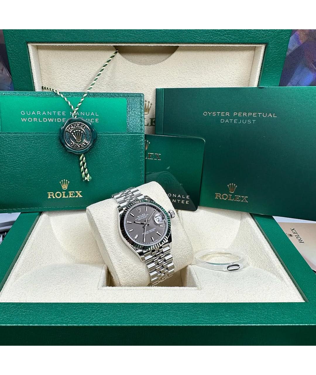 ROLEX Коричневые часы из белого золота, фото 2