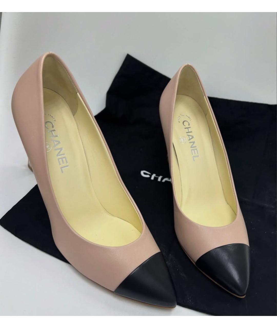 CHANEL Розовые кожаные туфли, фото 3