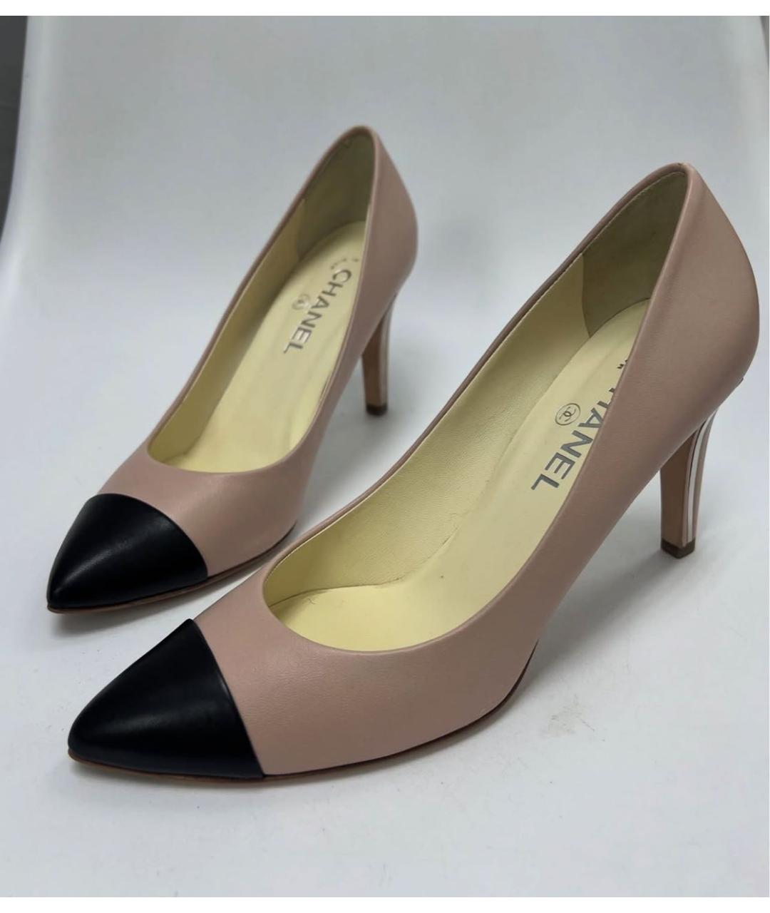 CHANEL Розовые кожаные туфли, фото 7