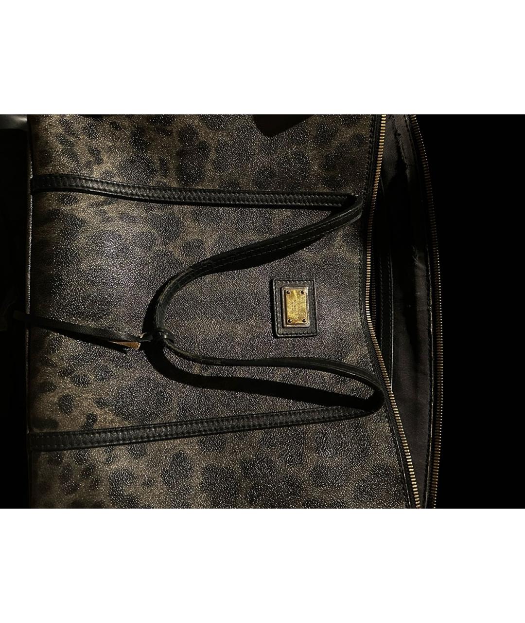 DOLCE&GABBANA Антрацитовая сумка тоут из искусственной кожи, фото 2