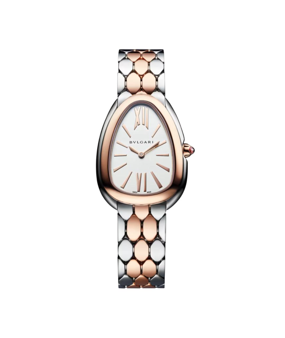 BVLGARI Белые часы из розового золота, фото 1