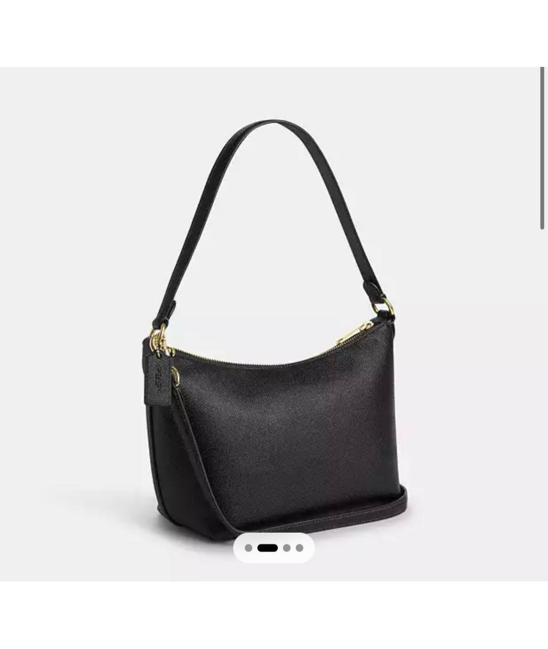 COACH Черная кожаная сумка через плечо, фото 6