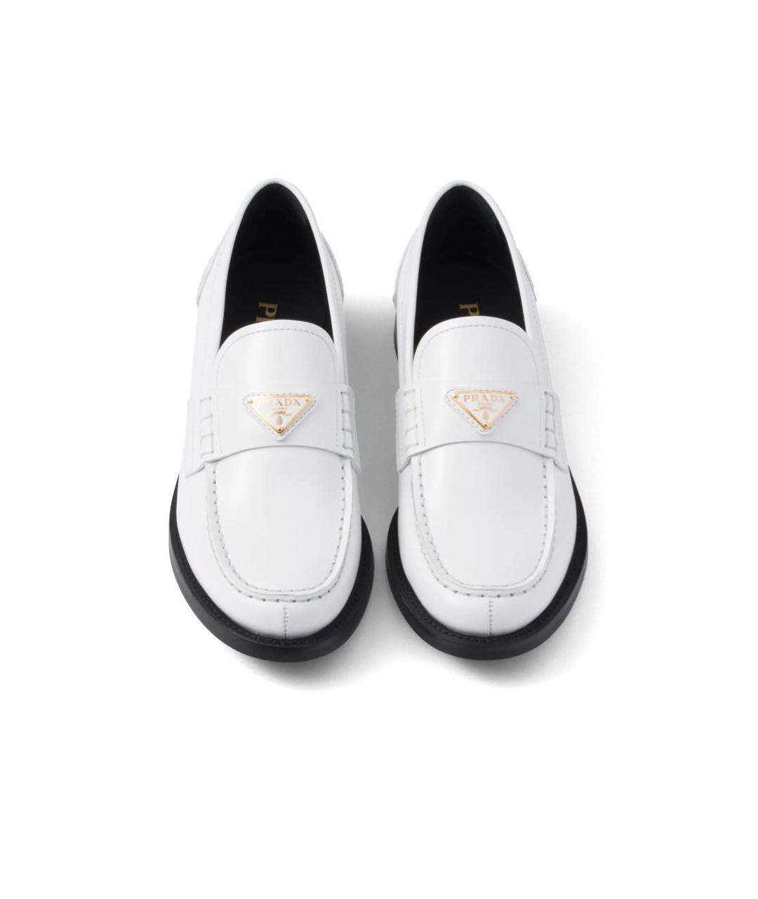 PRADA Белые кожаные лоферы, фото 2