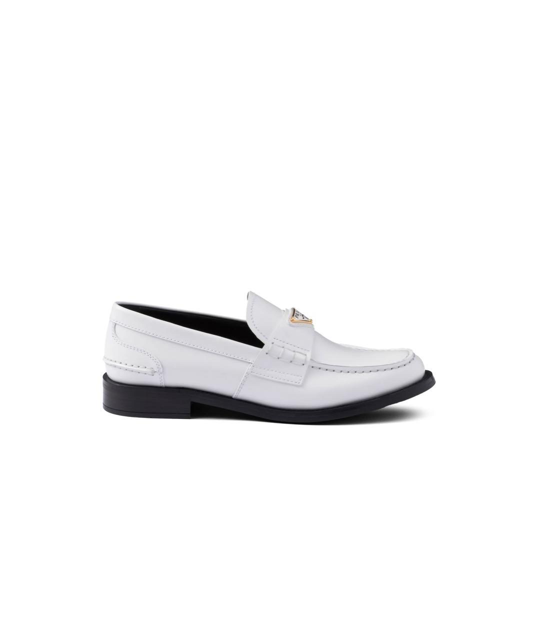 PRADA Белые кожаные лоферы, фото 1