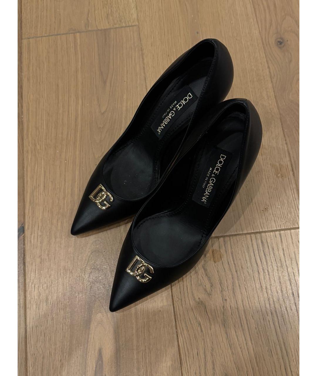 DOLCE&GABBANA Черные кожаные туфли, фото 3