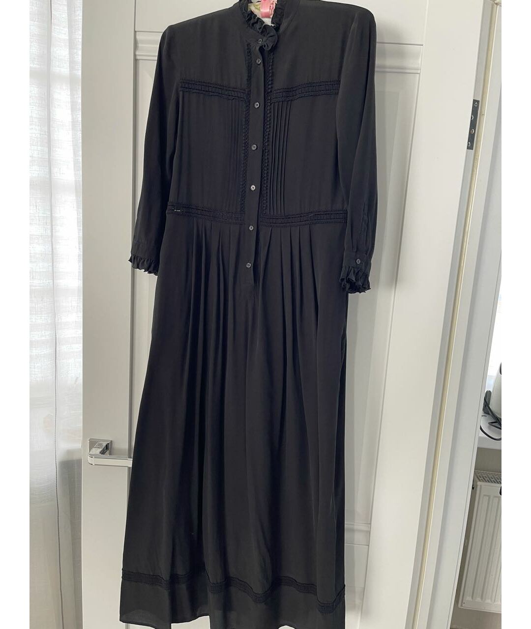 WEEKEND MAX MARA Черное шелковое повседневное платье, фото 7