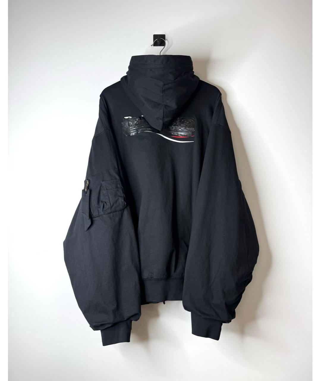 BALENCIAGA Черная хлопковая куртка, фото 3