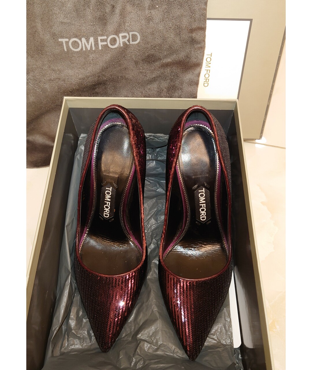 TOM FORD Бордовые туфли, фото 5