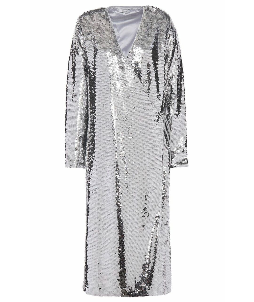 GANNI Серебряное вечернее платье, фото 1